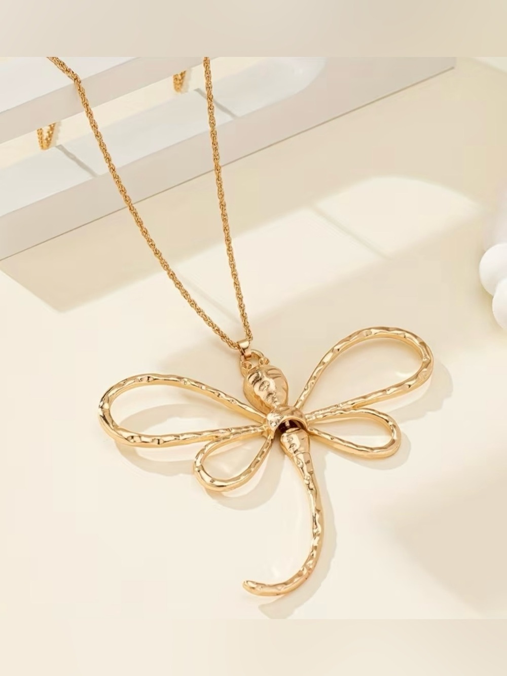 NEW! Gold Dragonfly Pendant Necklace. Bohemian lucky Dragonfly Necklace 🐉 B0-35